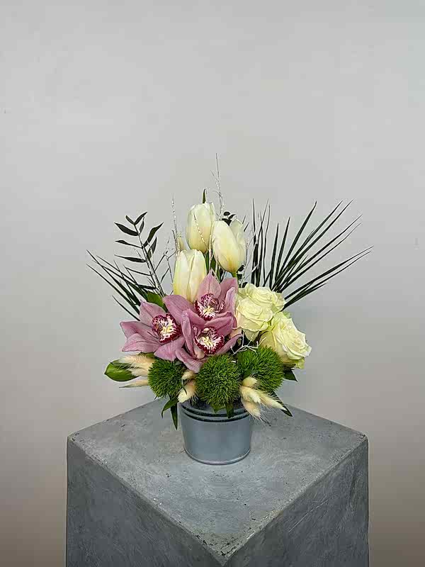 Beyaz Pembe Mini Luxe Aranjman