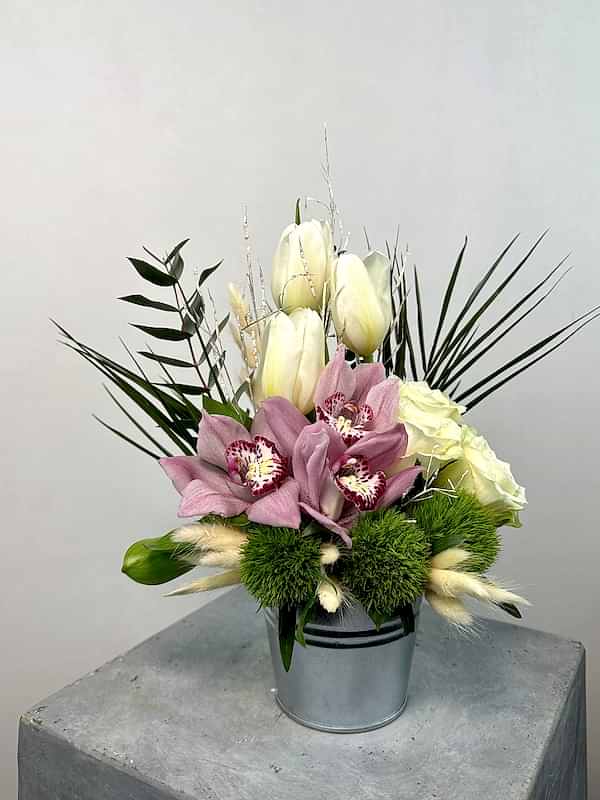 Beyaz Pembe Mini Luxe Aranjman