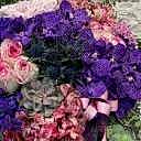 Büyük Cam Vazoda Mor Aranjman