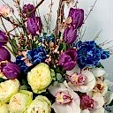 Elena Deluxe Mor Lale Beyaz Cymbidium