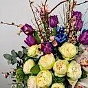 Elena Deluxe Mor Lale Beyaz Cymbidium