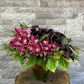 Cam Vazo Simbidyum ve Gala Aranjmanı