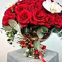 80 Kırmızı Gül Deluxe Gümüş Aranjman