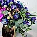 Gold Vazoda Kozmik Lale Fuşya Phalaenopsis