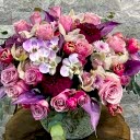 Taş Vazoda Lila Pembe Deluxe Aranjman