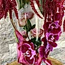 Carla Büyük Cam Vazoda Pembe Deluxe Aranjman