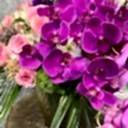 Cam Vazoda Pembe Güller ve Orkide Aranjman