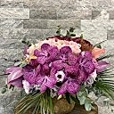 Gold Deluxe Vazo Pembe Vanda ve Güller