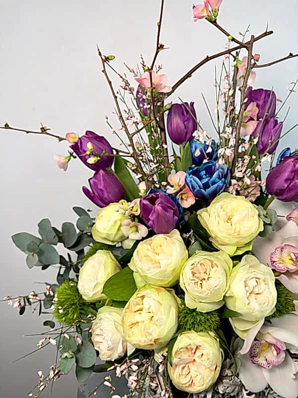 Elena Deluxe Mor Lale Beyaz Cymbidium