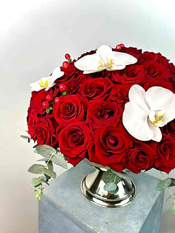 80 Kırmızı Gül Deluxe Gümüş Aranjman