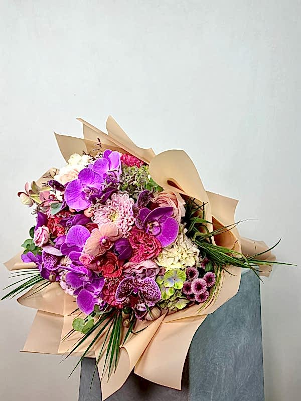 Purple Ice Orkide Gül Buketi