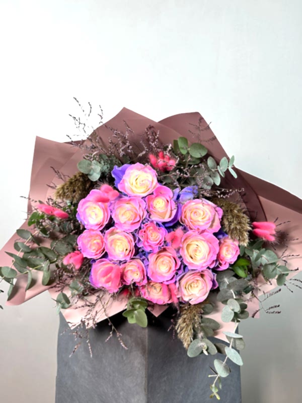 Pink Lavender 15 Gül Buketi