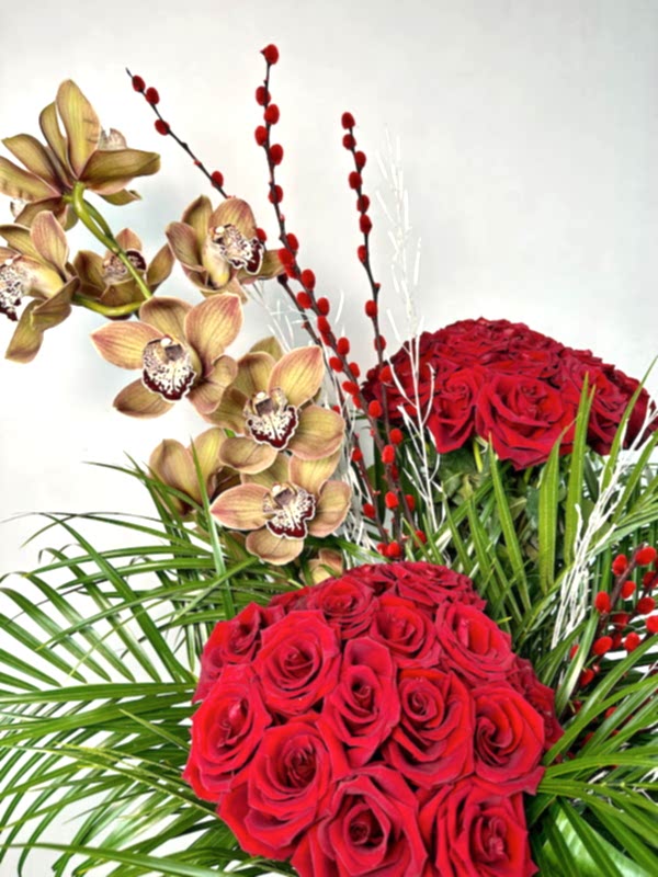 Red Roe Kırmızı Güller ve Cymbidium